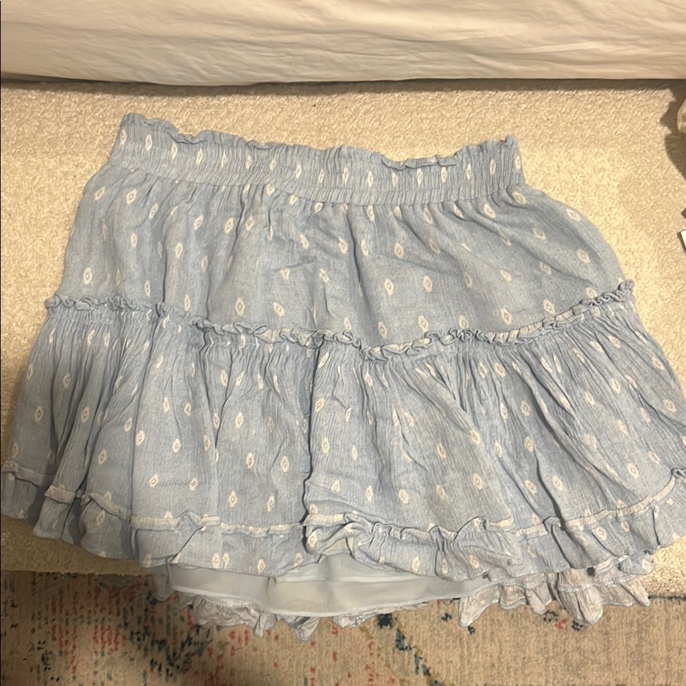 MISA Light Blue Ruffled Skirt